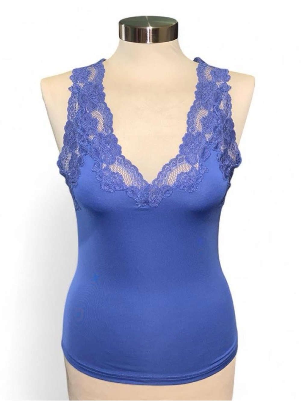 Frederick's of Hollywood Lace V-Neck Camisole in Periwinkle